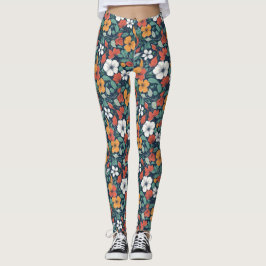 Legging Design de padrão floral simples