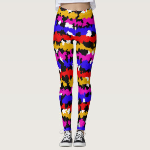 Legging Design de Padrão Fratural Abstrato Urbano Irregula