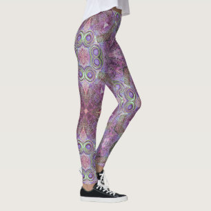 Legging Design de padrão rosa e roxo bonito