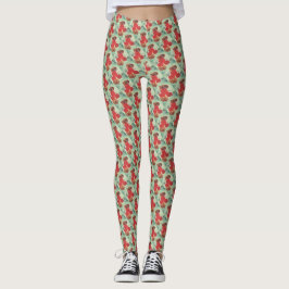 Legging Design de padrão rosa floral