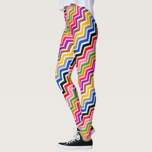 Legging Design de Padrão Zigzag Chevron com várias cores