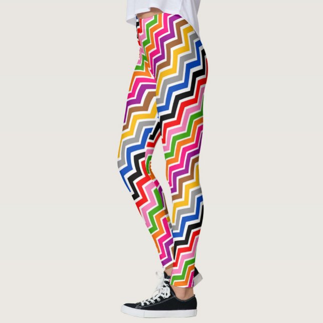 Legging Design de Padrão Zigzag Chevron com várias cores (Criador carregado)