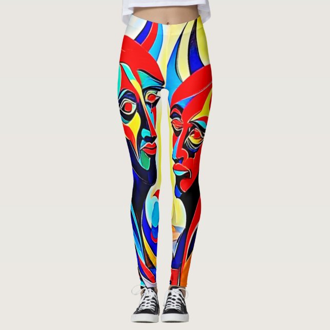 Legging Design de Par Espirituoso Vívido (Frente)