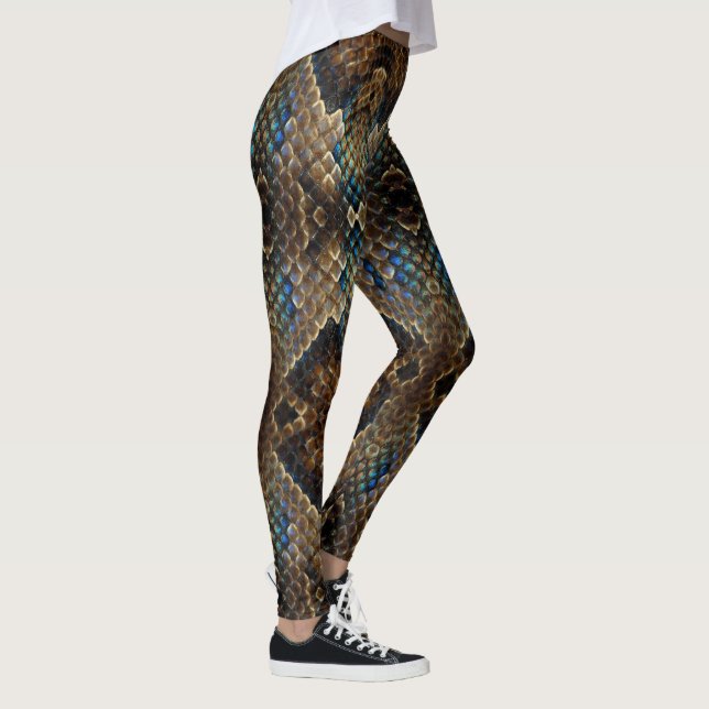 Legging Design de pele réptil em uma perna (Direita)