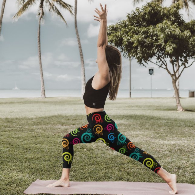 Legging Design de Pernas de Fusão Floral Vibrantes (Criador carregado)