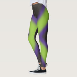 Legging design de pernas pretas, verdes e legal
