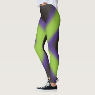 Legging design de pernas pretas, verdes e legal