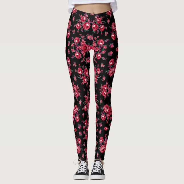 Legging design de pernas rosa elegantes empoeiradas (Frente)