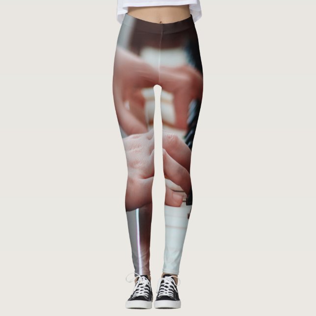 Legging Design de Piano bonito (Frente)
