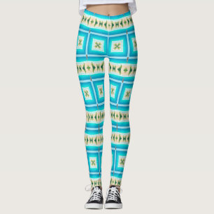 Legging Design de praia de água azul