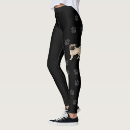 Legging Design de Raça de Cachorro Fawn Pug Mops Com Patas