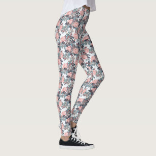 Legging Design de Rosa de cor rosa