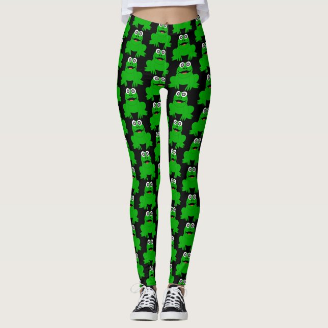 Legging Design de sapo que você escolhe cor de fundo (Frente)