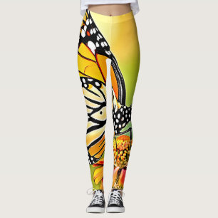 Legging Design de Sip da Borboleta Monarca