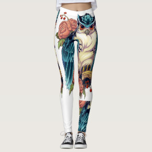 Legging Design de Tatuagem de Coruja