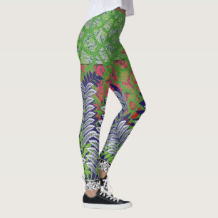 Legging design de um padrão verde e amarelo