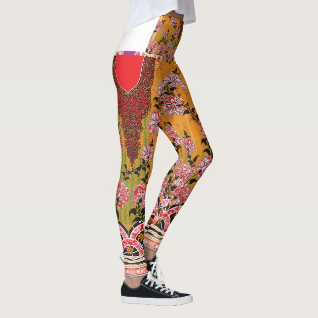 Legging design de uma parede vermelha e preta pendurada (Direita)