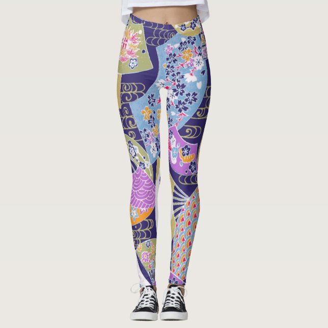 Legging Design de ventoinha japonesa com Impressão (Frente)