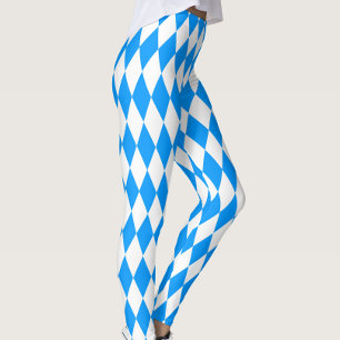 Legging Design de Verificadores de Ouros Branco Azul