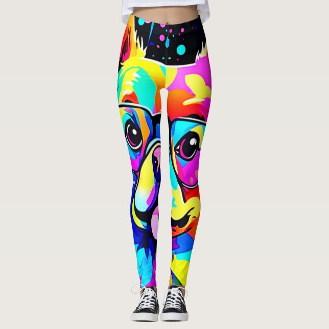 Legging Design de Vibes Caninos Vívidos (Frente)