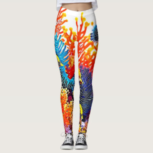 Legging Design de vida no mar submarino colorida
