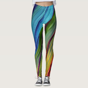 Legging Design de WAVY colorido em azul e lacre