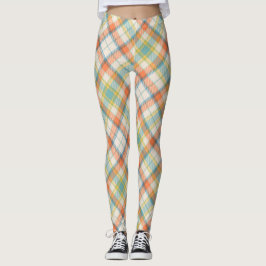Legging Design de Xadrez de queda bonito