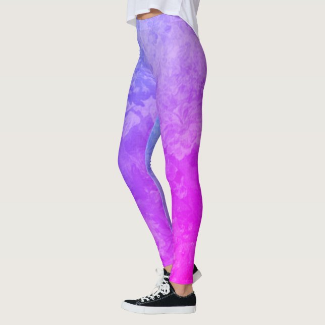 Legging Design do arco-íris roxo e cor-de-rosa (Esquerda)