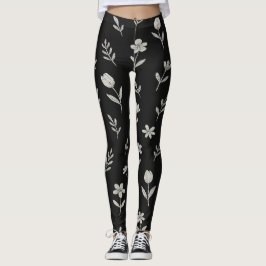 Legging Design do Boho Negro e Branco