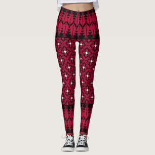 Legging Design do bordado palestino Tatreez impresso