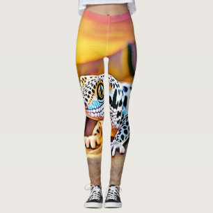 Legging Design do Deserto de Gecko Leopard