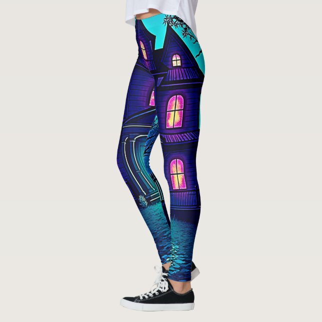 Legging Design do Halloween Ghost House (Esquerda)