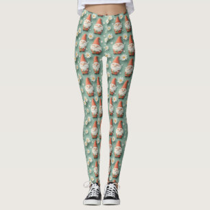 Legging Design do Jardim de Padrões sem Costura Gnome e Da
