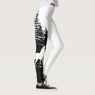 Legging Design do Lobo Branco Negro