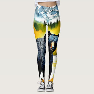 Legging Design do Ouvido Negro do outono