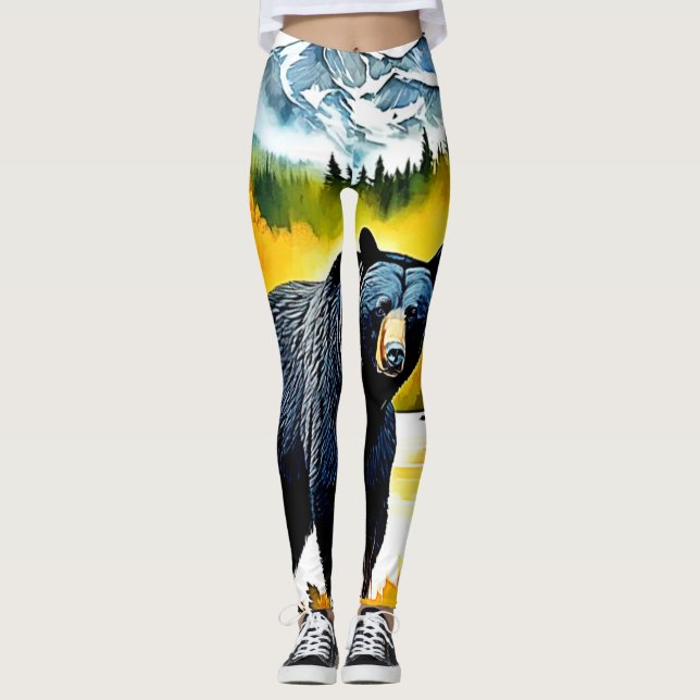 Legging Design do Ouvido Negro do outono (Frente)
