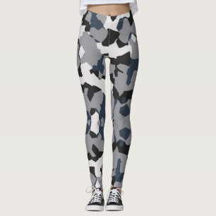 Legging Design do padrão abstrato preto, Cinza e branco