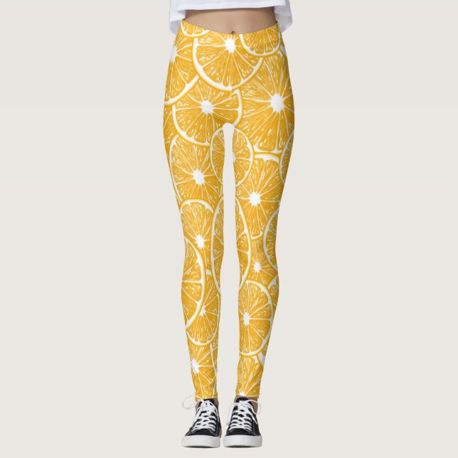 Legging Design do padrão das fatias laranja (Frente)