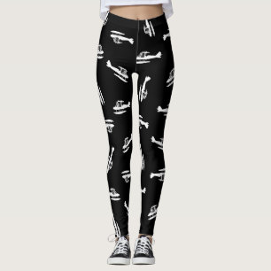Legging Design do teste padrão do impressão das silhueta