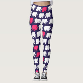 Legging Design dos azuis marinhos e dos elefantes
