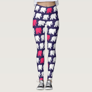 Legging Design dos azuis marinhos e dos elefantes