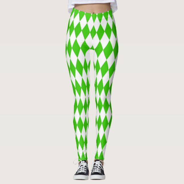 Legging Design dos Verificadores de Ouros Branco Verde (Frente)