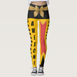 Legging Design Dourado Abstrato amarelo-preto-preto