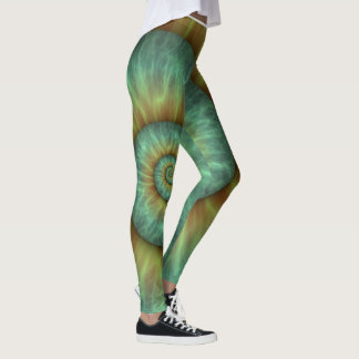Legging design espiral abstrato verde