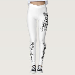Legging Design exclusivo das caneleiras. Sculls preto e