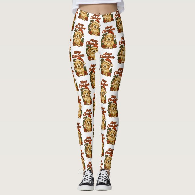 Legging Design Feliz Natal Cockapoo (Frente)