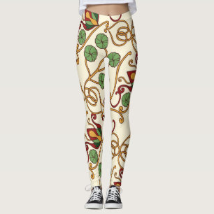 Legging design floral inspirado no Art Nouveau