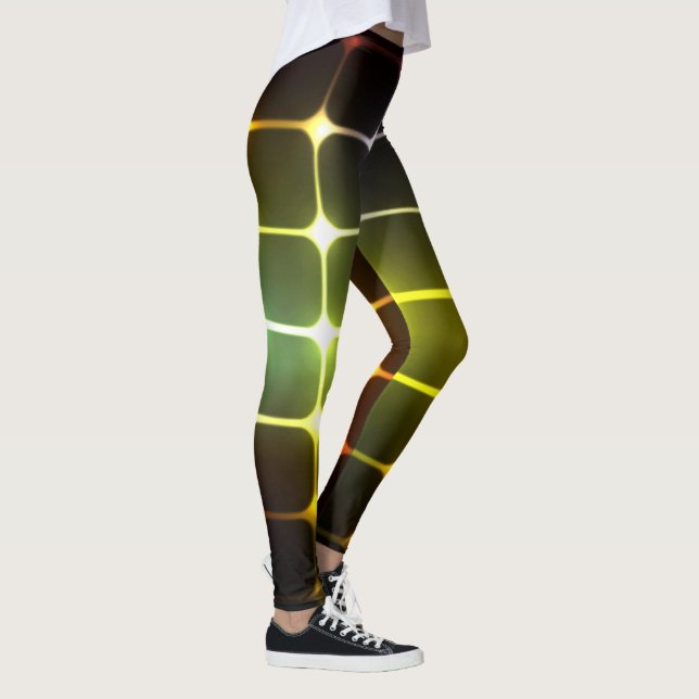 Legging design geométrico de abstrato neon (Direita)