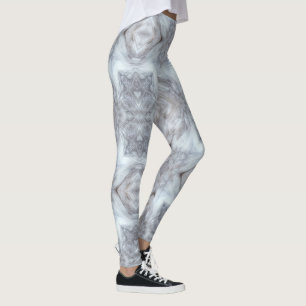 Legging Design geométrico de lobo-peludo cinza