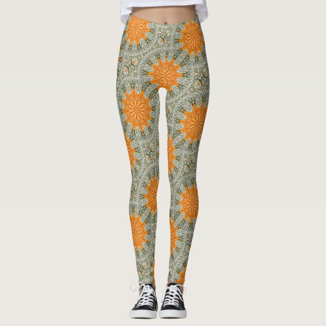 Legging design geométrico dourado (Frente)